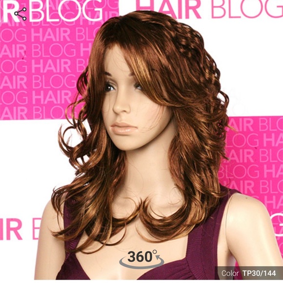 Model Model Synthetic Wig. TP 27/613 Rich Color Medium Wavy Curl Length. No Lace - Picture 2 of 11